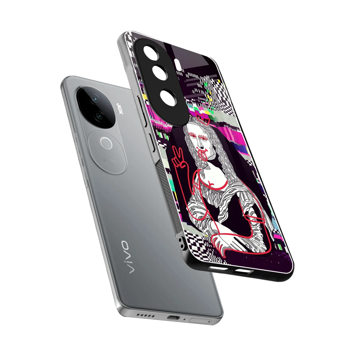 Mona Remix sleek vivo v40e cover with tempered glass back and TPU edges