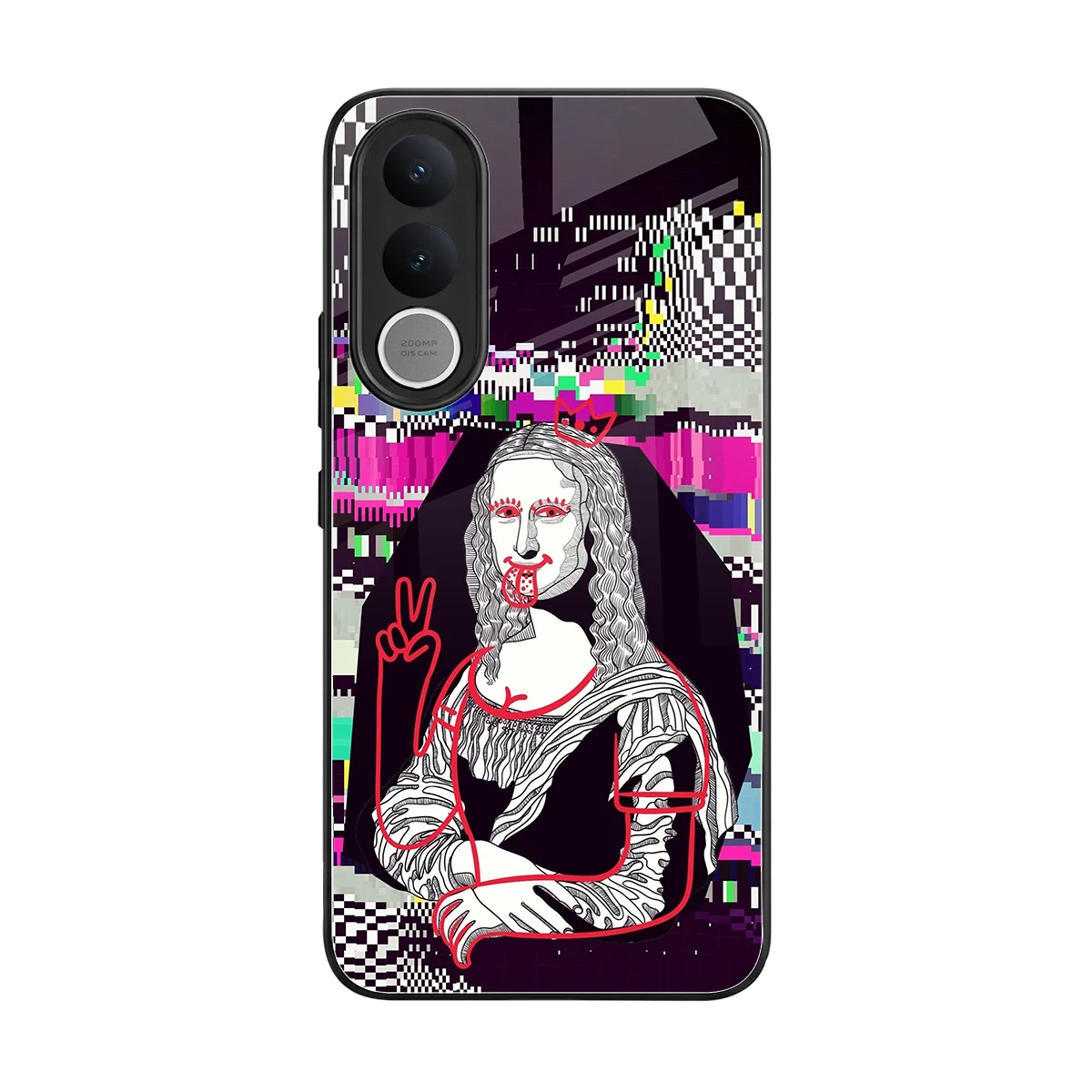 Mona Remix back phone cover | glass case for vivo v70 fe