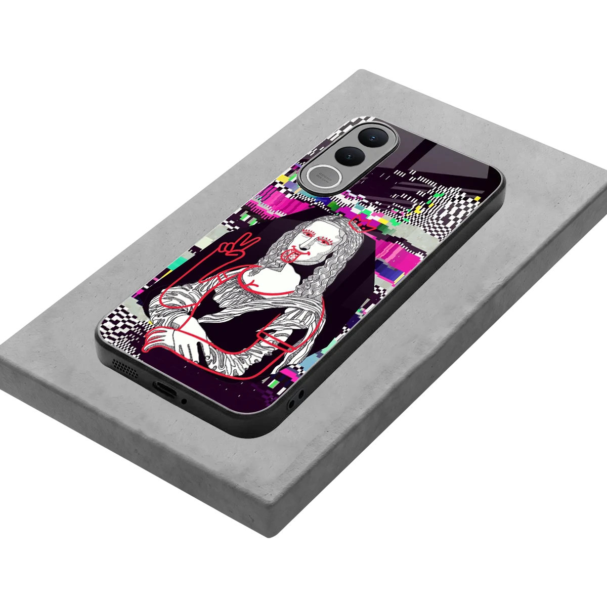 Mona Remix stylish phone case for vivo v70 fe | glossy glass and slim fit
