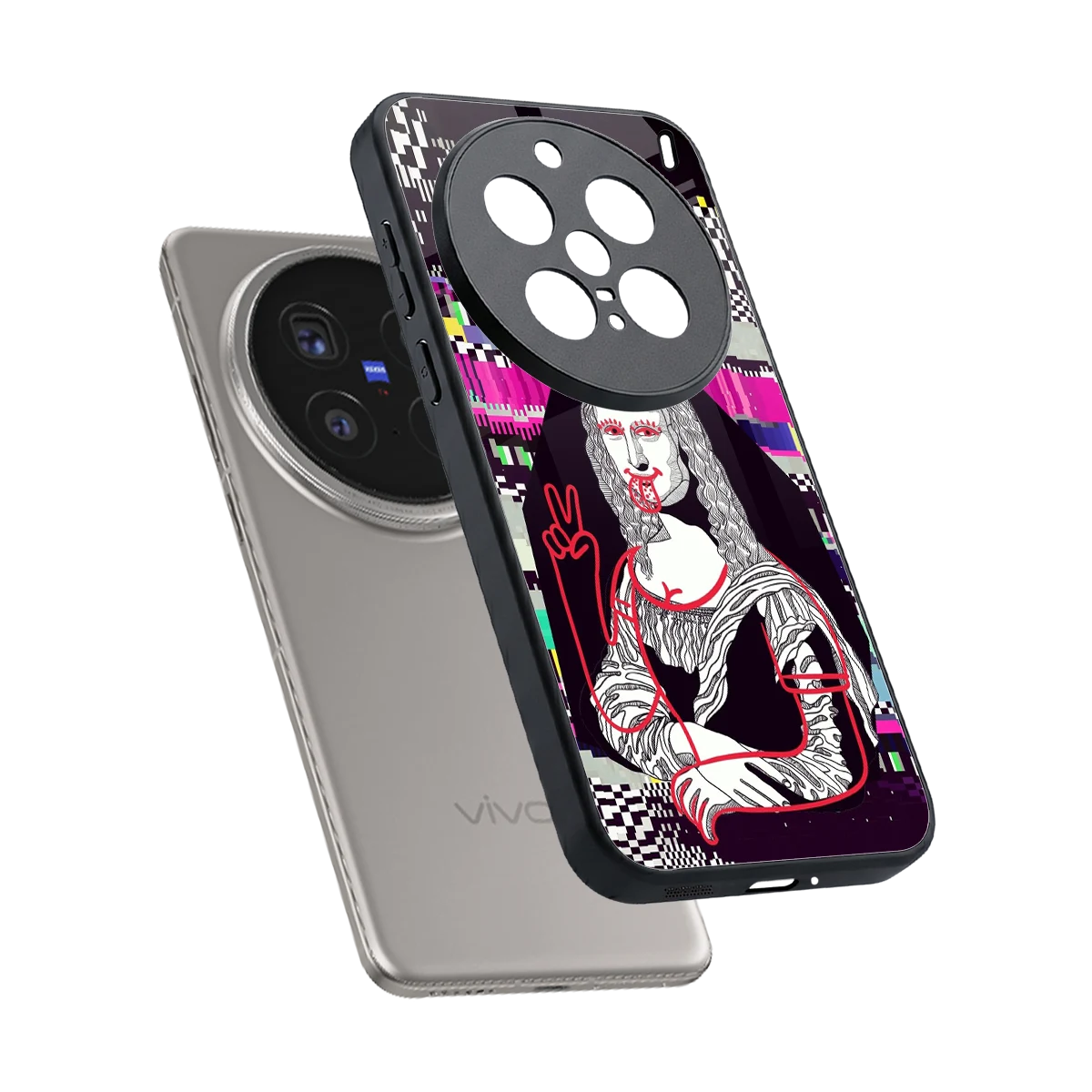 Mona Remix sleek vivo x200 pro cover with tempered glass back and TPU edges