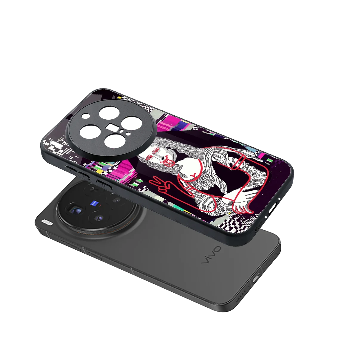 Mona Remix sleek vivo x300 pro cover with tempered glass back and TPU edges