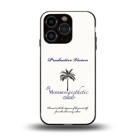 Monaco Aesthetic back phone cover | glass case for iphone 13 pro