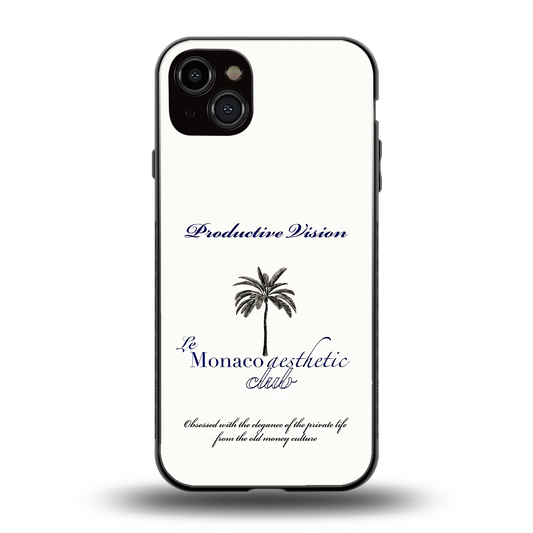 Monaco Aesthetic back phone cover | glass case for iphone 15 plus
