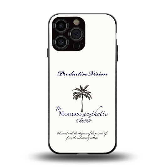 Monaco Aesthetic back phone cover | glass case for iphone 15 pro max