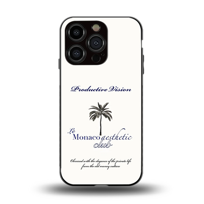 Monaco Aesthetic back phone cover | glass case for iphone 15 pro