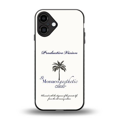 Monaco Aesthetic back phone cover | glass case for iphone 16 plus