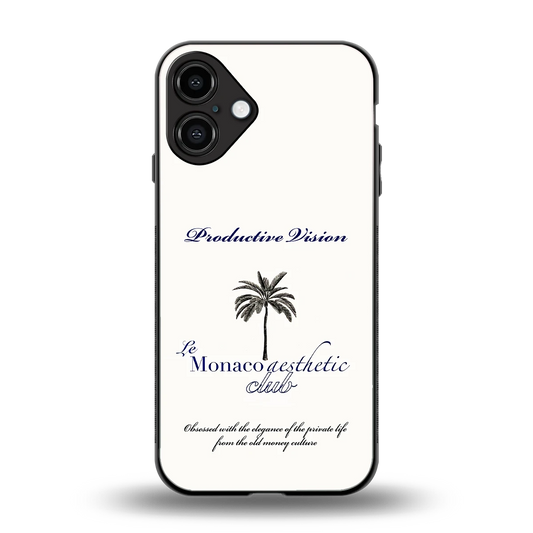 Monaco Aesthetic back phone cover | glass case for iphone 16 plus