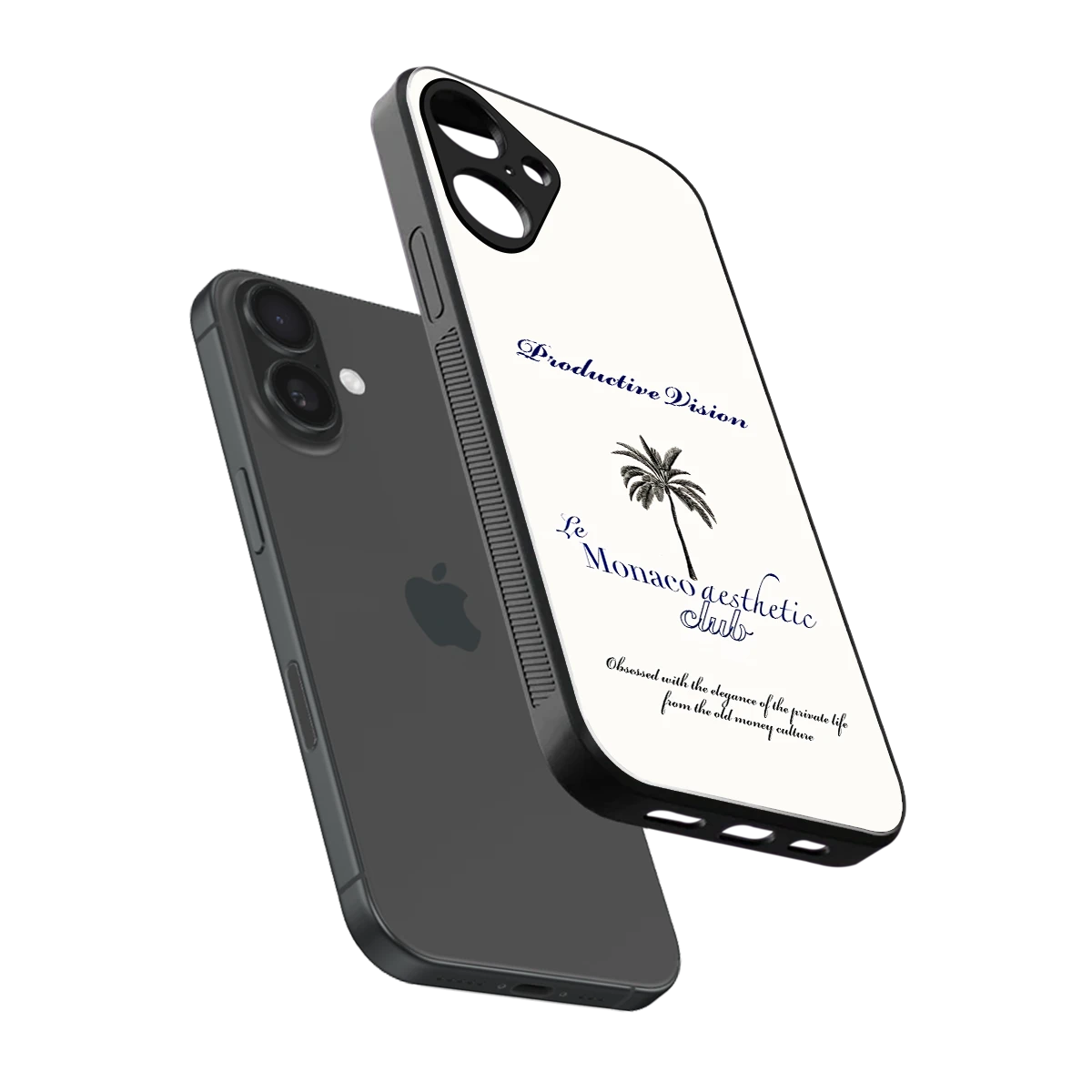 Monaco Aesthetic sleek iphone 16 plus cover with tempered glass back and TPU edges