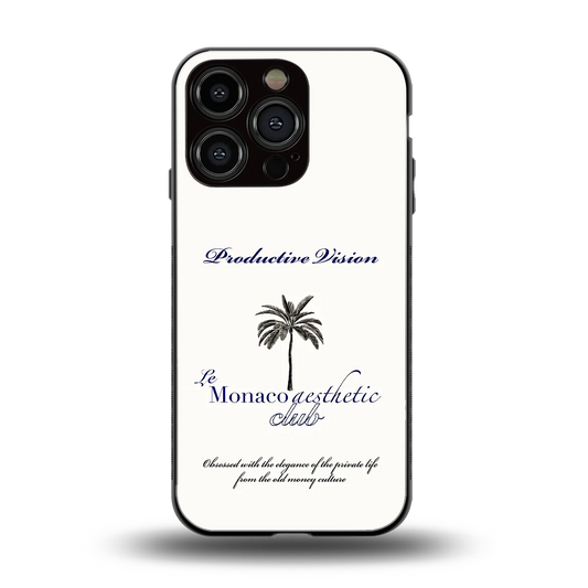 Monaco Aesthetic back phone cover | glass case for iphone 16 pro