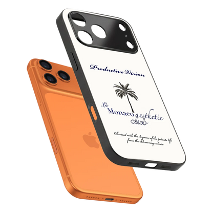 Monaco Aesthetic sleek iphone 17 pro cover with tempered glass back and TPU edges