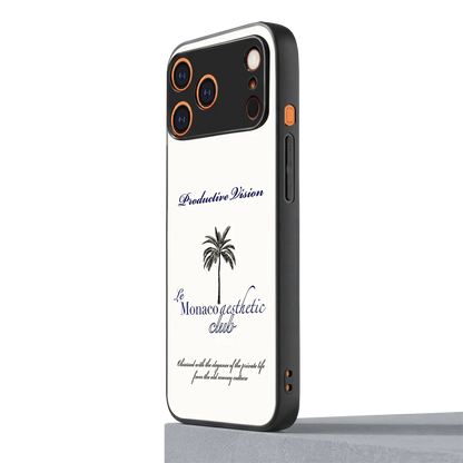 Monaco Aesthetic iphone 17 pro mobile cover | shockproof glass phone case