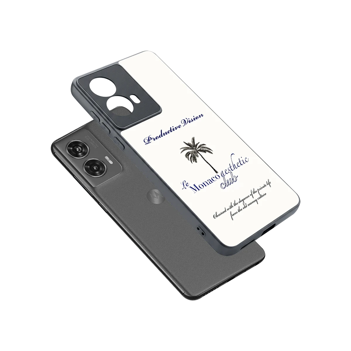 Monaco Aesthetic sleek motorola edge 50 fusion cover with tempered glass back and TPU edges