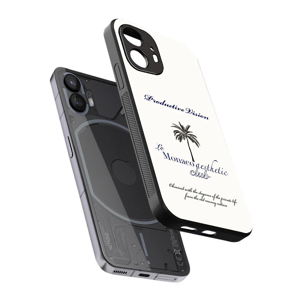 Monaco Aesthetic sleek nothing phone 2 cover with tempered glass back and TPU edges