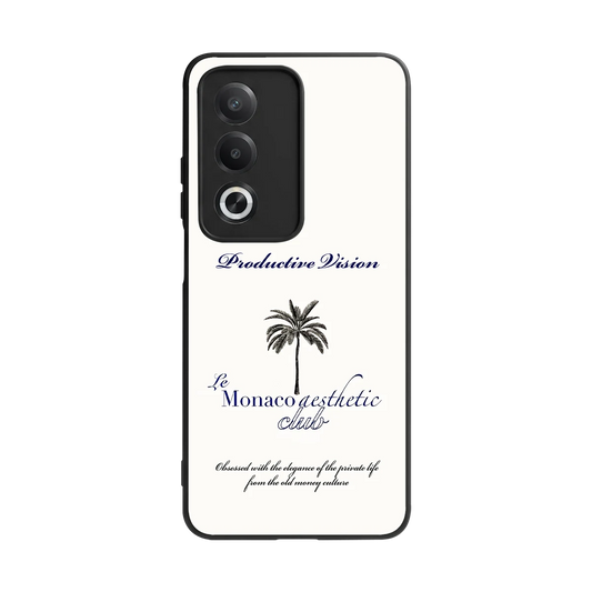 Monaco Aesthetic back phone cover | glass case for oppo a3 pro