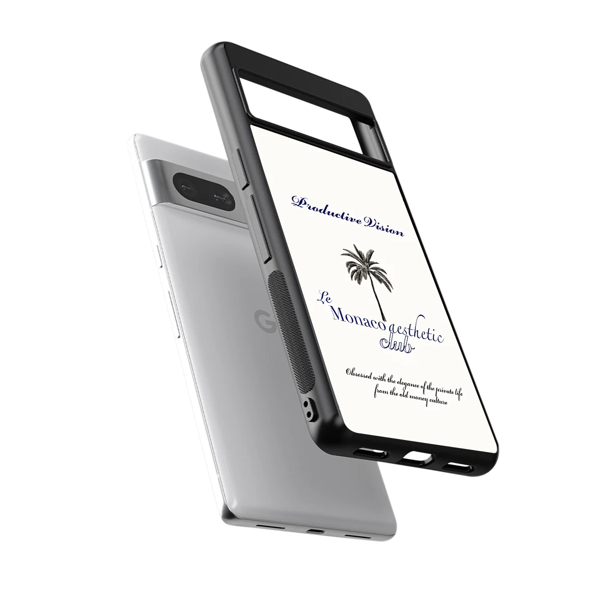 Monaco Aesthetic sleek google pixel 7a cover with tempered glass back and TPU edges