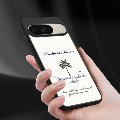 Monaco Aesthetic sleek google pixel 9 cover with tempered glass back and TPU edges
