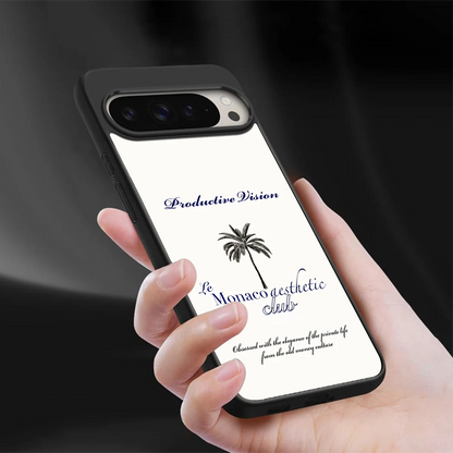 Monaco Aesthetic sleek google pixel 9 pro cover with tempered glass back and TPU edges