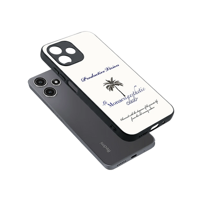 Monaco Aesthetic sleek redmi 12 5g cover with tempered glass back and TPU edges