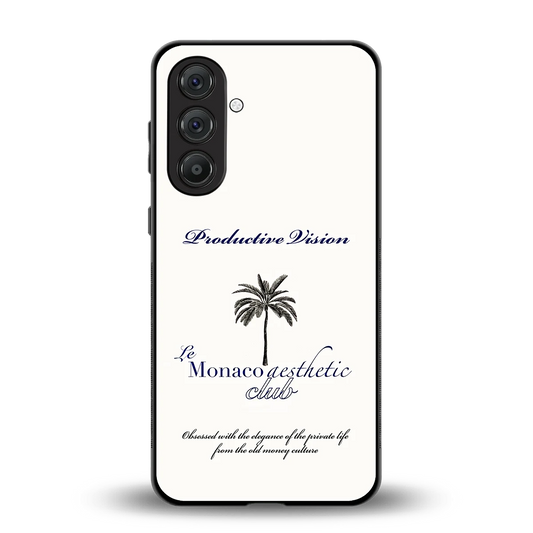 Monaco Aesthetic back phone cover | glass case for samsung galaxy m36 5g