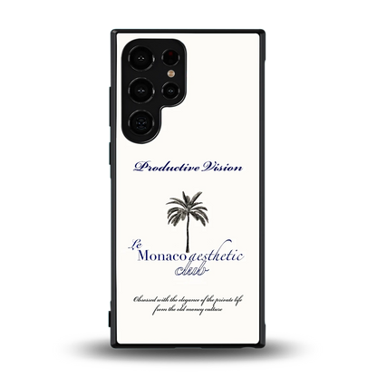 Monaco Aesthetic back phone cover | glass case for samsung galaxy s24 ultra