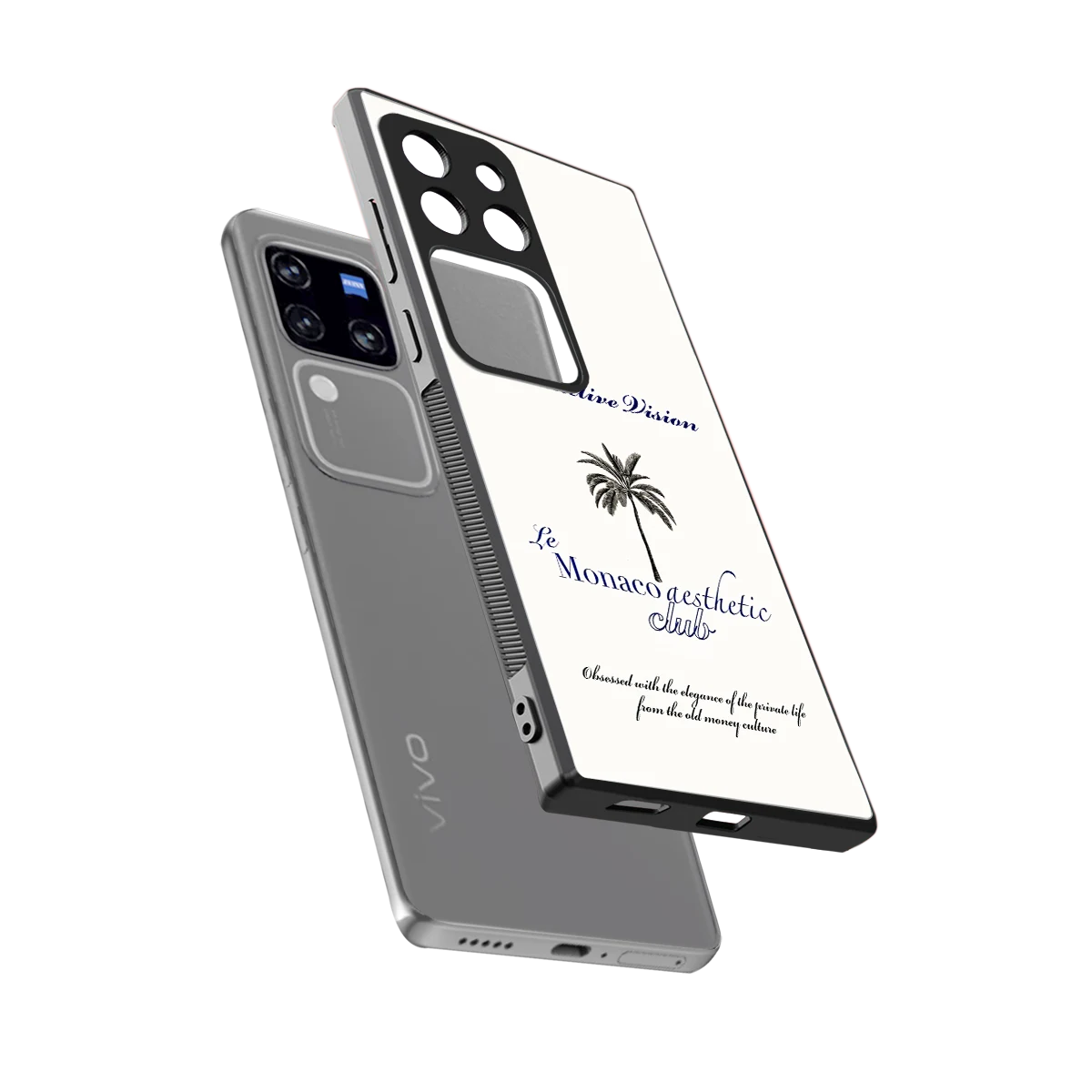 Monaco Aesthetic sleekvivo v30 pro cover with tempered glass back and TPU edges