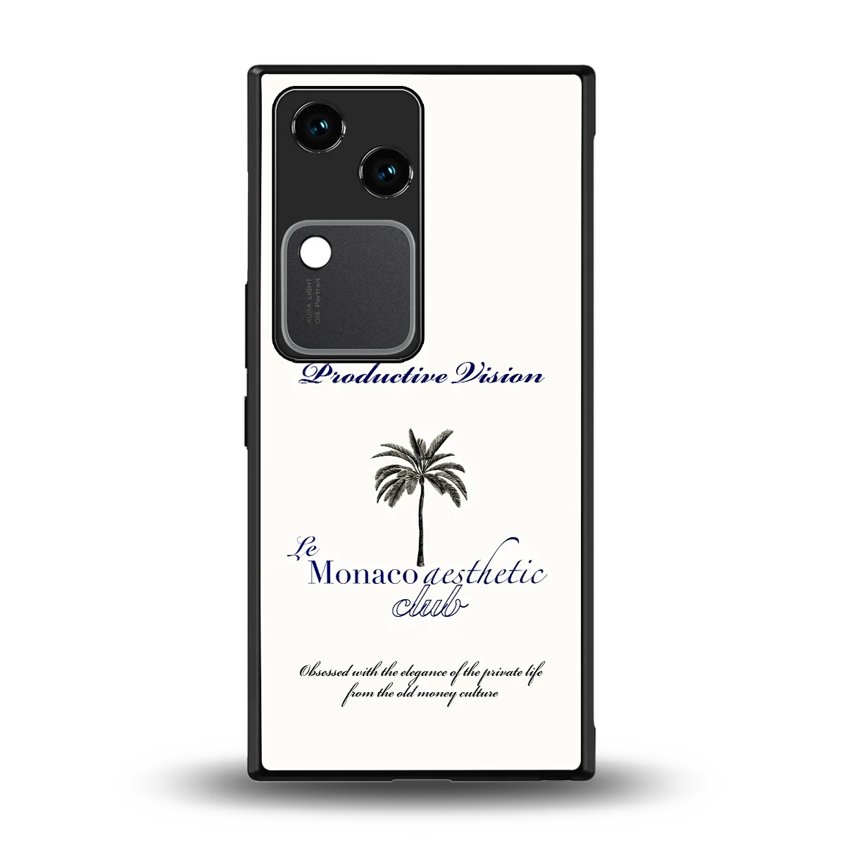 Monaco Aesthetic back phone cover | glass case for vivo v30