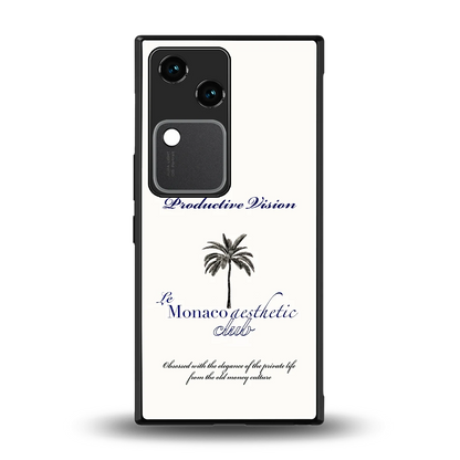 Monaco Aesthetic back phone cover | glass case for vivo v30
