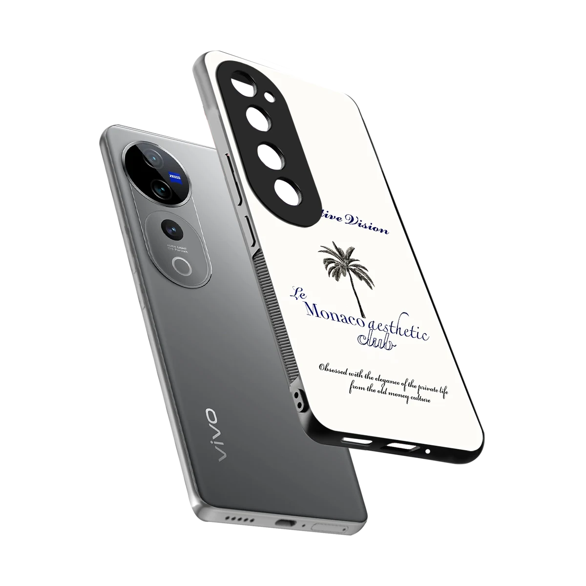 Monaco Aesthetic sleek vivo v40 pro cover with tempered glass back and TPU edges