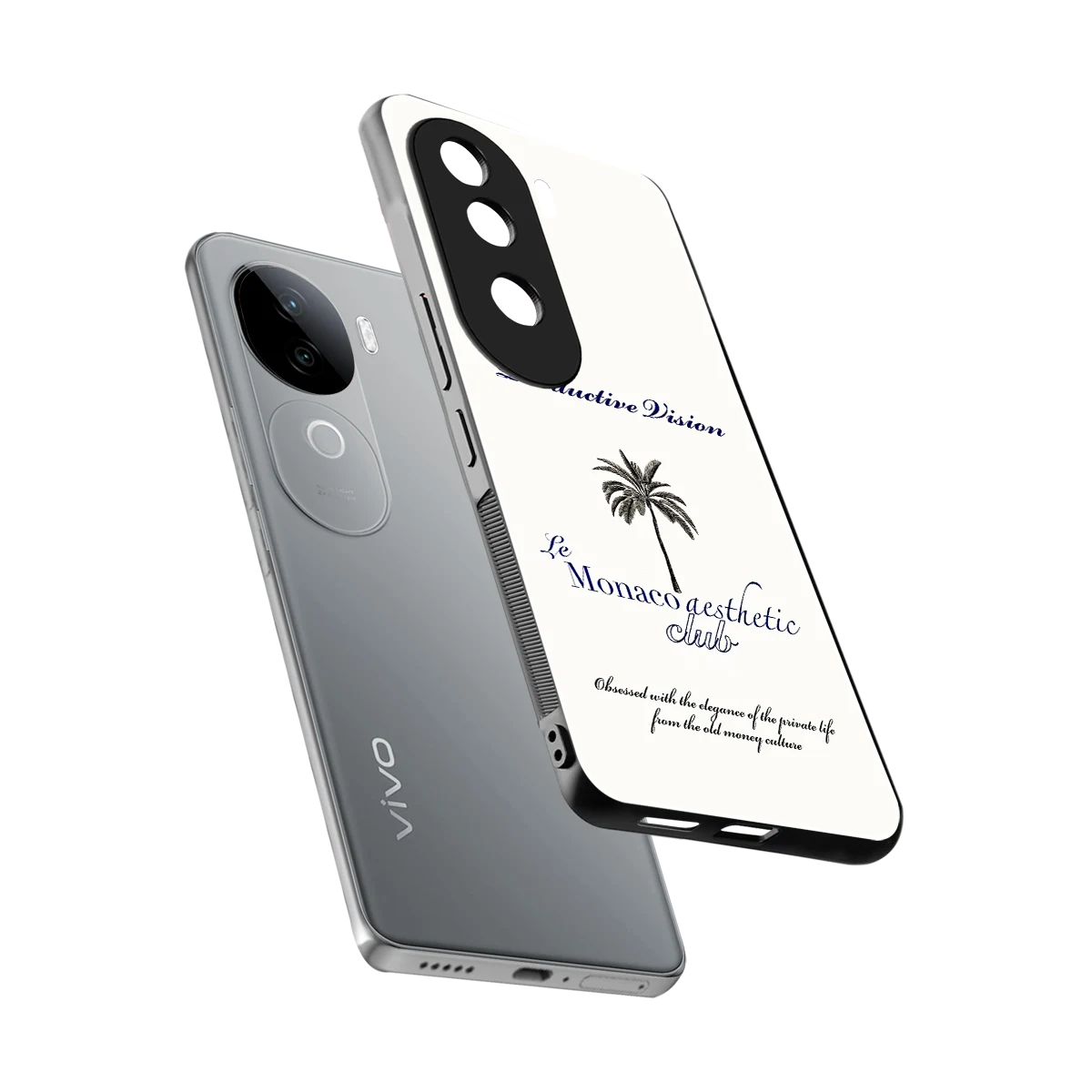 Monaco Aesthetic sleek vivo v40e cover with tempered glass back and TPU edges