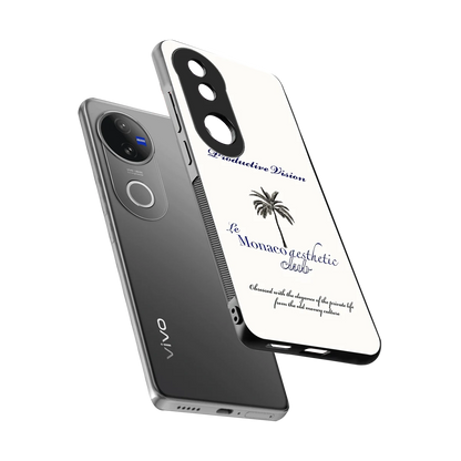 Monaco Aesthetic sleek vivo v50 cover with tempered glass back and TPU edges