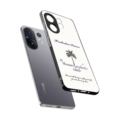 Monaco Aesthetic sleek vivo v60 cover with tempered glass back and TPU edges