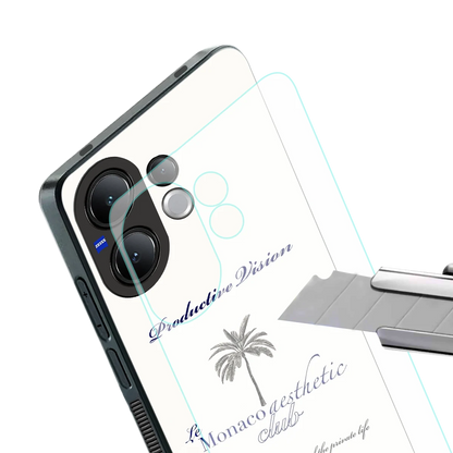Monaco Aesthetic stylish phone case for vivo v60 | glossy glass and slim fit