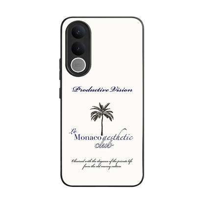 Monaco Aesthetic back phone cover | glass case for vivo v70 fe