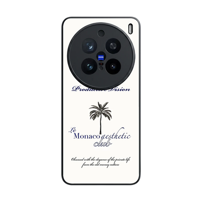 Monaco Aesthetic back phone cover | glass case for vivo x200 pro