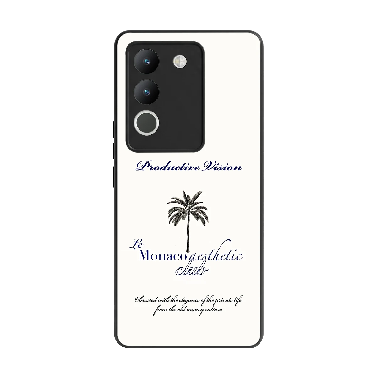 Monaco Aesthetic back phone cover | glass case for vivo y200 5g