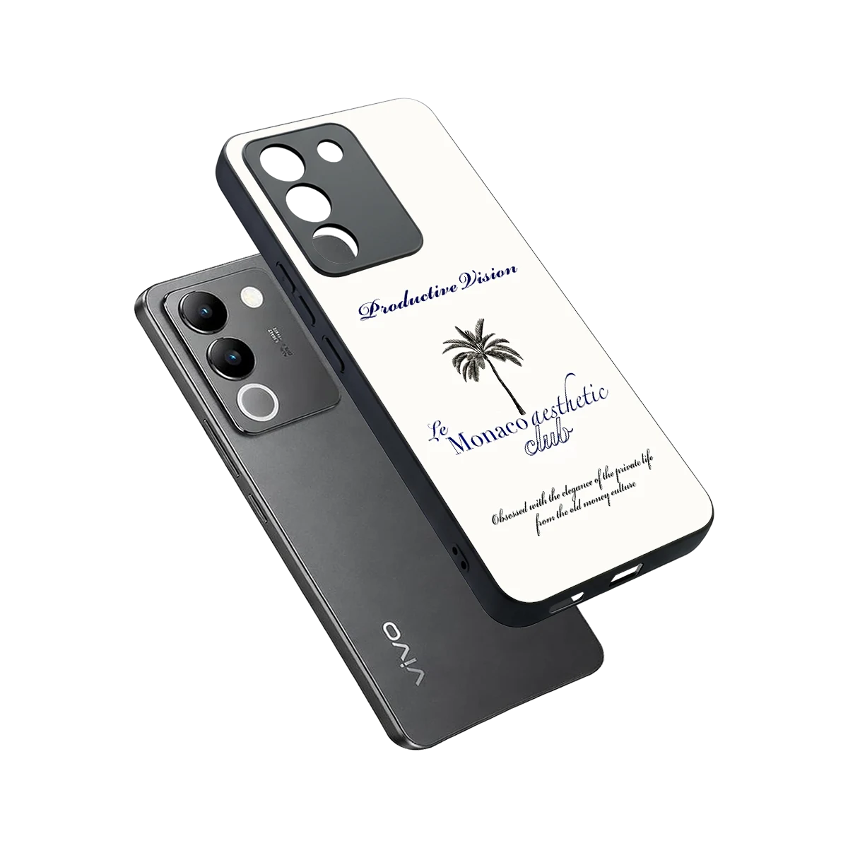 Monaco Aesthetic sleek vivo y200 5g cover with tempered glass back and TPU edges