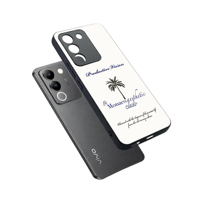 Monaco Aesthetic sleek vivo y200 5g cover with tempered glass back and TPU edges