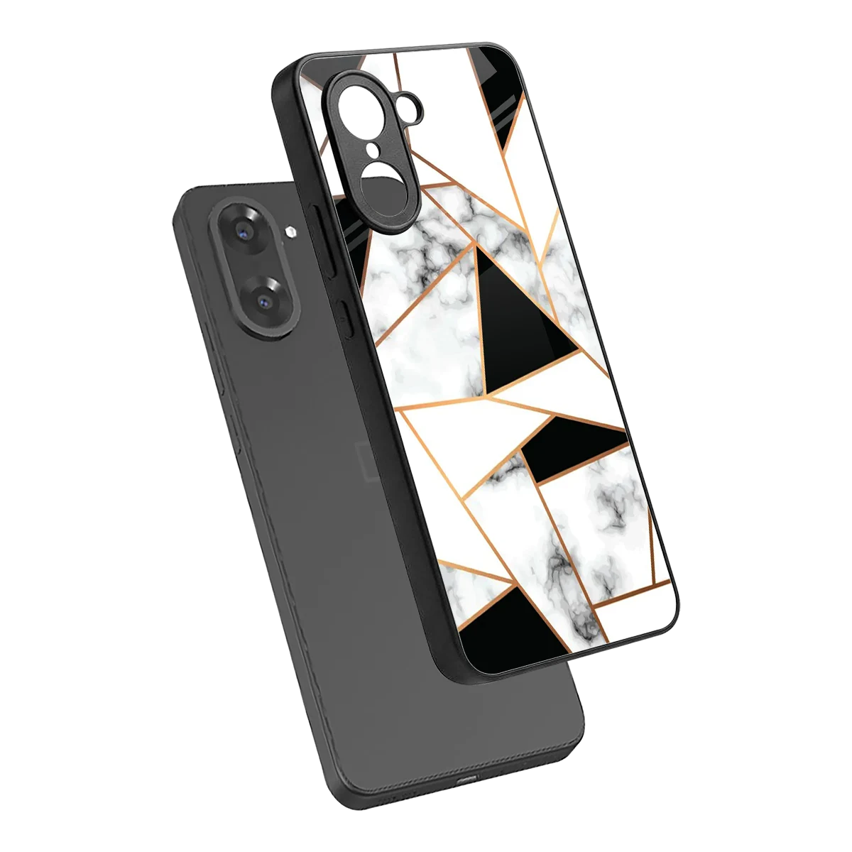 Monochrome Mosaic sleek oneplus nord ce5 5g cover with tempered glass back and TPU edges