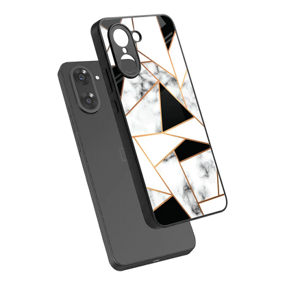Monochrome Mosaic sleek oneplus nord ce5 5g cover with tempered glass back and TPU edges