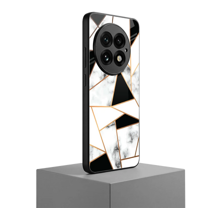 Monochrome Mosaic oneplus 13 mobile cover | shockproof glass phone case