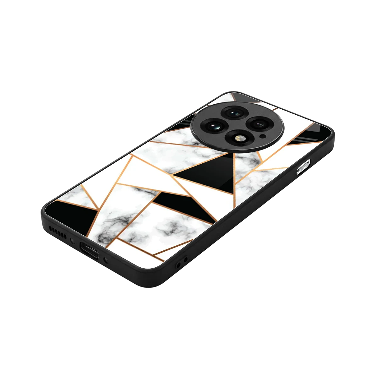 Monochrome Mosaic stylish phone case for oneplus 13 | glossy glass and slim fit