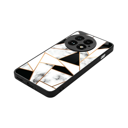 Monochrome Mosaic stylish phone case for oneplus 13 | glossy glass and slim fit