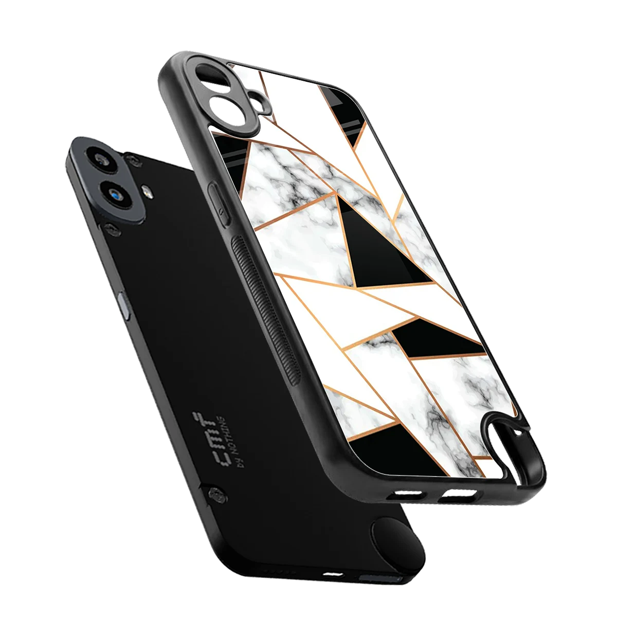 Monochrome Mosaic sleek cmf nothing phone 1 cover with tempered glass back and TPU edges