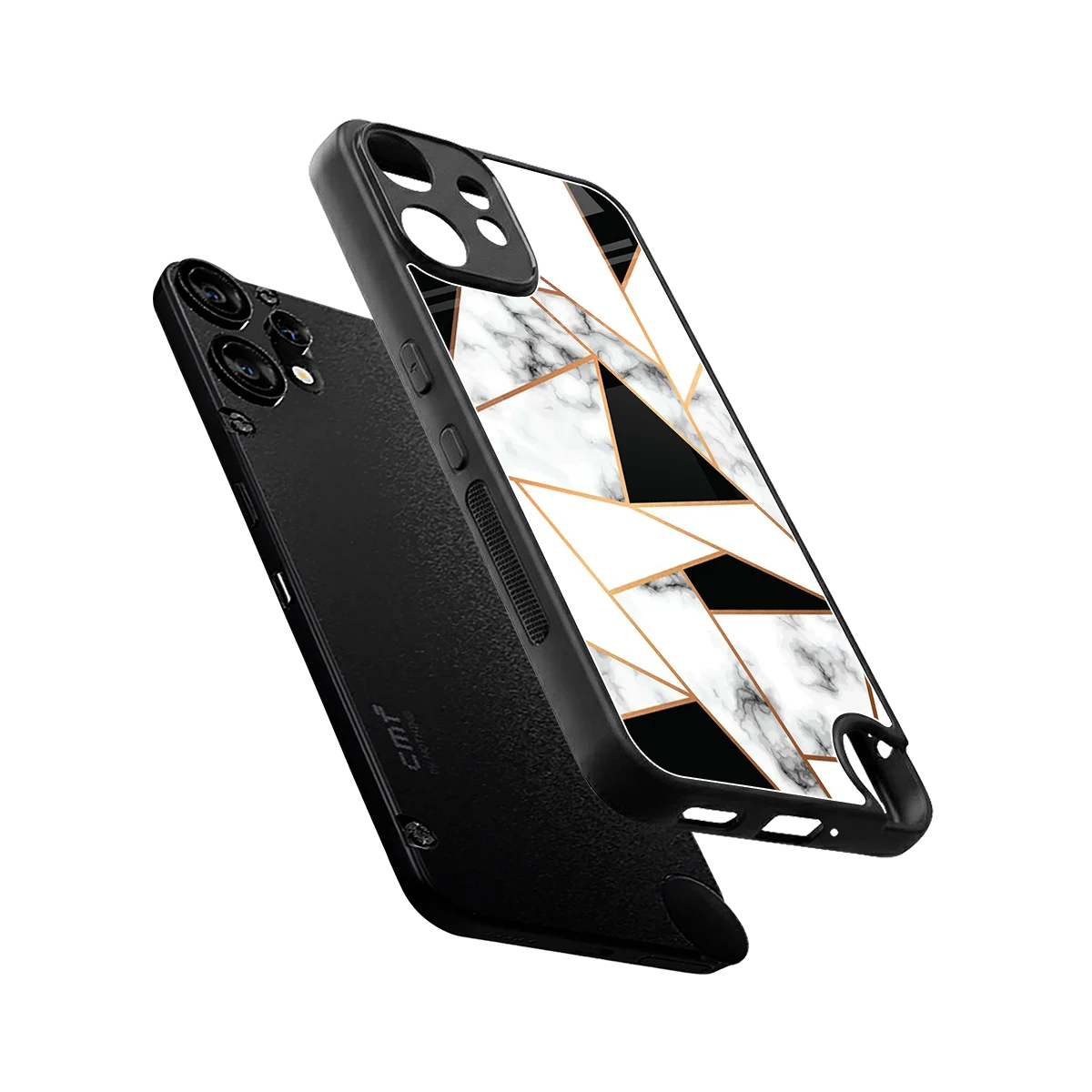 Monochrome Mosaic sleek cmf nothing phone 2 pro cover with tempered glass back and TPU edges
