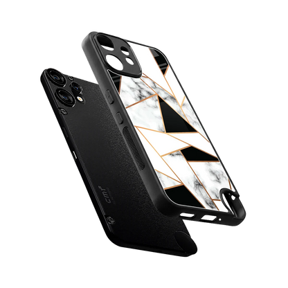 Monochrome Mosaic sleek cmf nothing phone 2 pro cover with tempered glass back and TPU edges