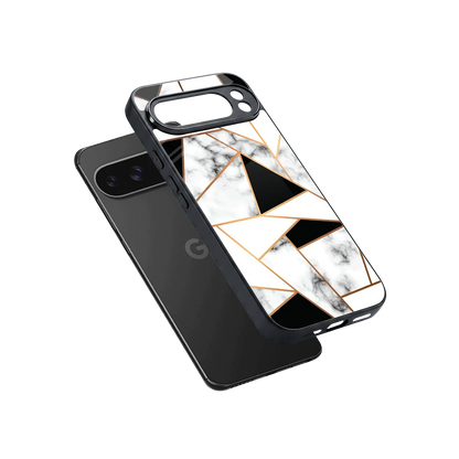 Monochrome Mosaic sleek google pixel 10 pro xl cover with tempered glass back and TPU edges