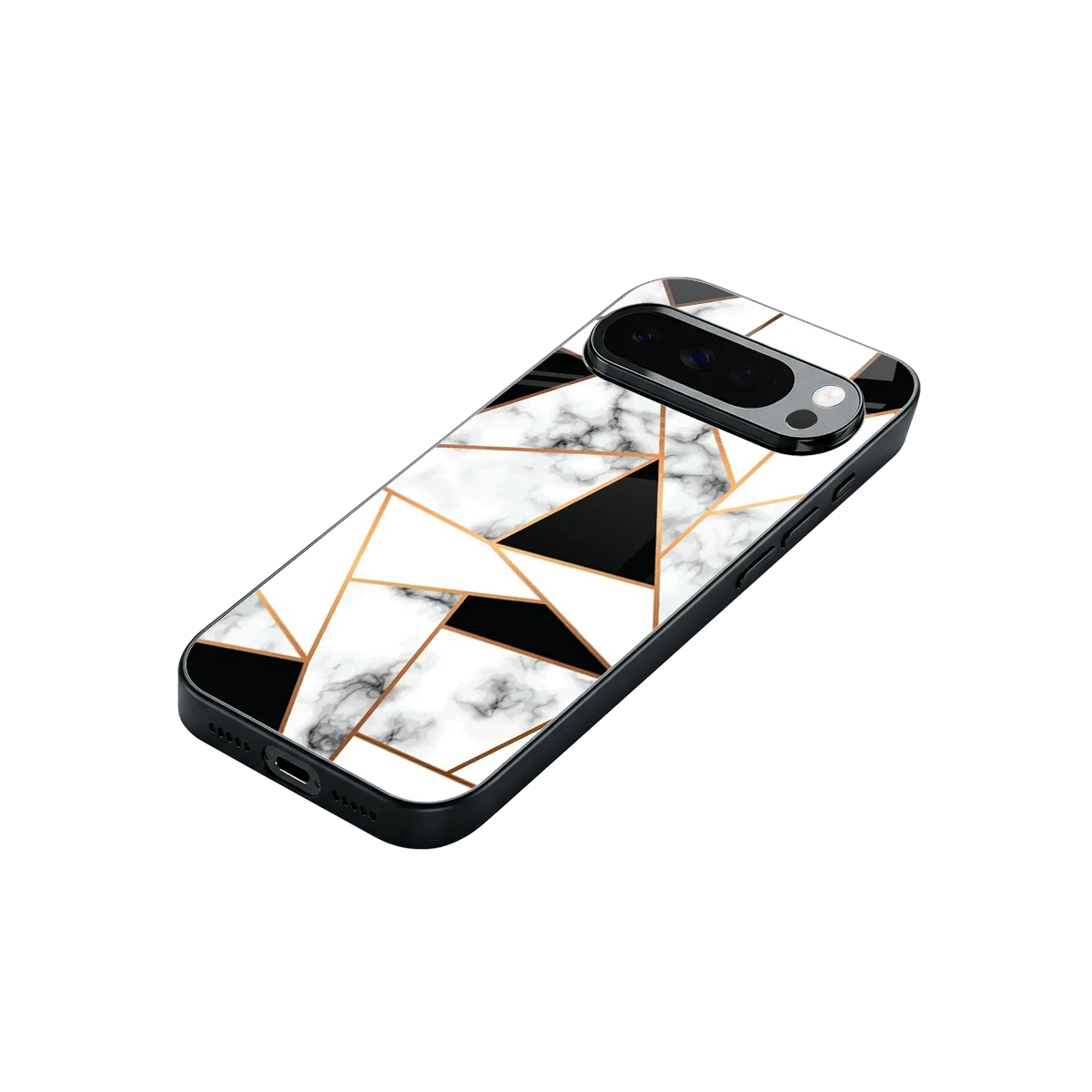 Monochrome Mosaic stylish phone case for google pixel 10 pro xl | glossy glass and slim fit