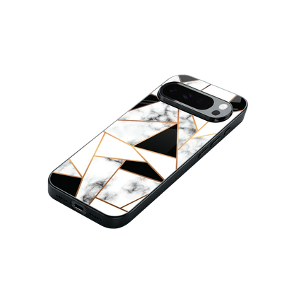 Monochrome Mosaic stylish phone case for google pixel 10 pro xl | glossy glass and slim fit