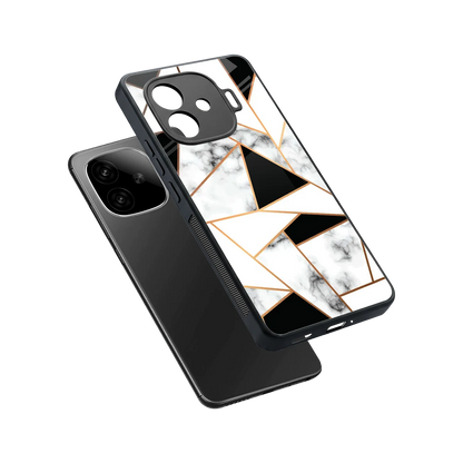 Monochrome Mosaic sleek iqoo neo 10r 5g cover with tempered glass back and TPU edges