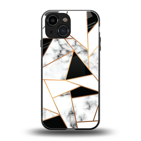 Monochrome Mosaic back phone cover | glass case for iphone 12 mini